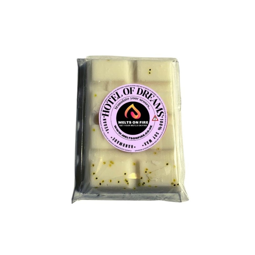 Wax Melts – 4 X Snap Bars - (Candy Floss,Cherry,Coconut & Mango,Hotel Of Dreams) – Scented Soy Wax Melts Vegan - Meltsonfire