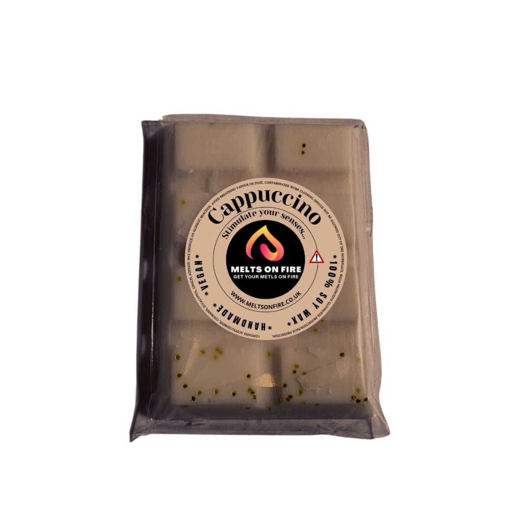 Wax Melts – 4 X Snap Bars - (Cappuccino,Cola,birthday cake,Strawberries & Cream) – Scented Soy Wax Melts Vegan - Meltsonfire