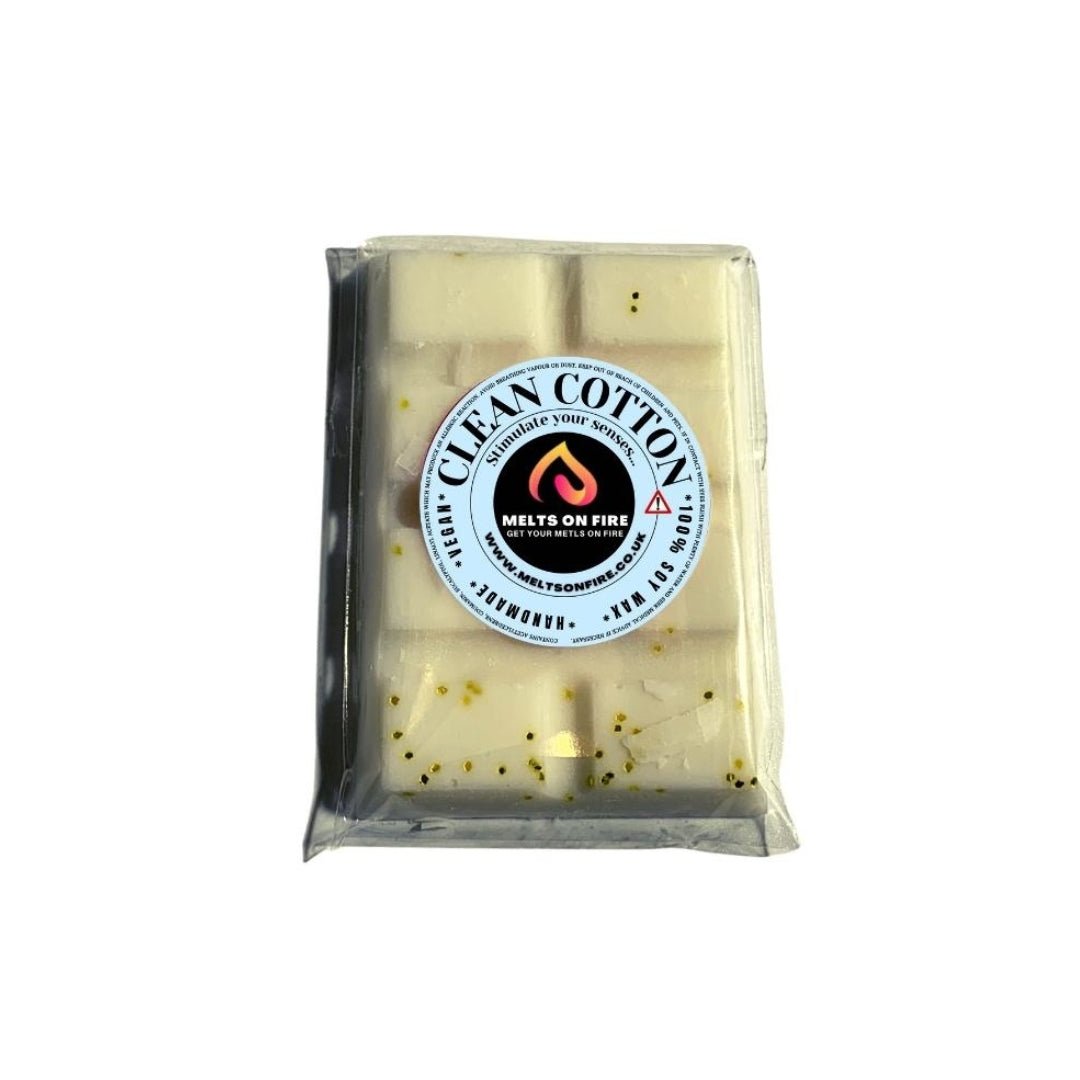 Wax Melts – 4 X Snap Bars - (Clean Cotton,Fairy dust,Foamy Call,Woodsage & Seasage) – Scented Soy Wax Melts Vegan - Meltsonfire