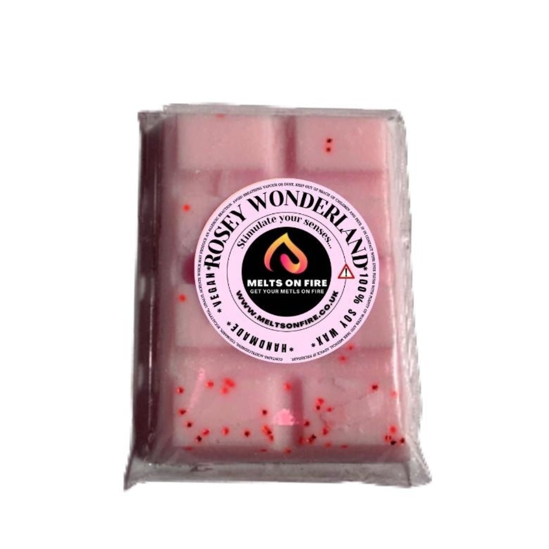 Wax Melts – 4 X Snap Bars - (Snow Fairy,Flower Explosion,Rosey Wonderland,straberries & lilly ) – Scented Soy Wax Melts Vegan - Meltsonfire
