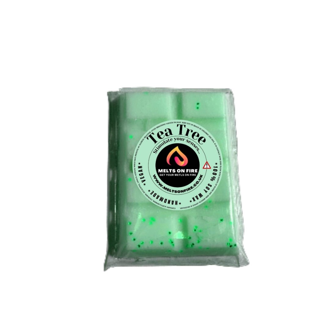 Wax Melts – 4 X Snap Bars - (Tea Tree,bergamot,dark honey and tabacco,Cocoa Butter) – Scented Soy Wax Melts Vegan - Meltsonfire