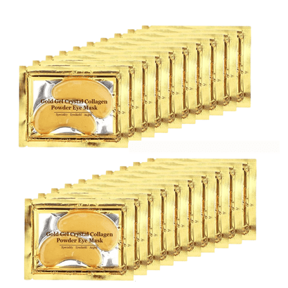 24K Gold Eye Mask, 20 Pairs Under Eye Patches Skin Treatment Mask, Crystal Collagen Under Eye Mask for Reducing Dark Circles, Moisturizing, Puffiness and Eye Bags, Anti-Wrinkle, Hydrating - Meltsonfire