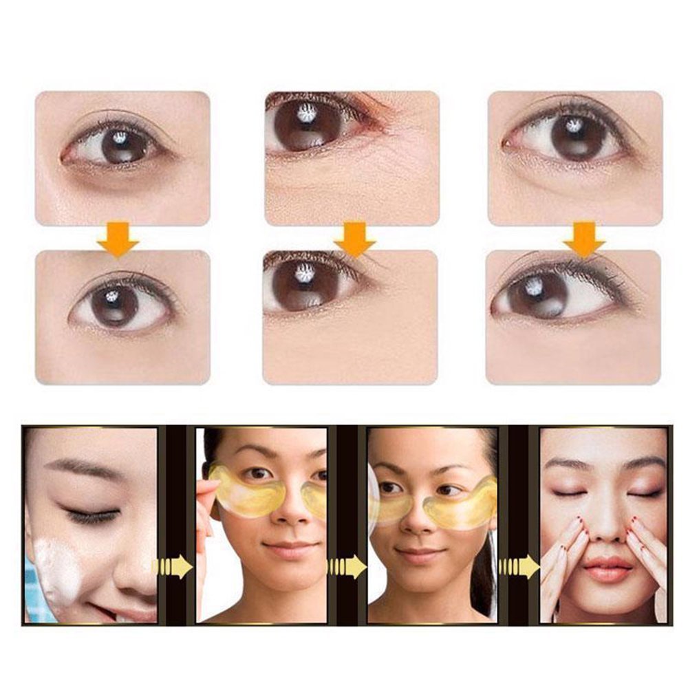 24K Gold Eye Mask, 20 Pairs Under Eye Patches Skin Treatment Mask, Crystal Collagen Under Eye Mask for Reducing Dark Circles, Moisturizing, Puffiness and Eye Bags, Anti-Wrinkle, Hydrating - Meltsonfire