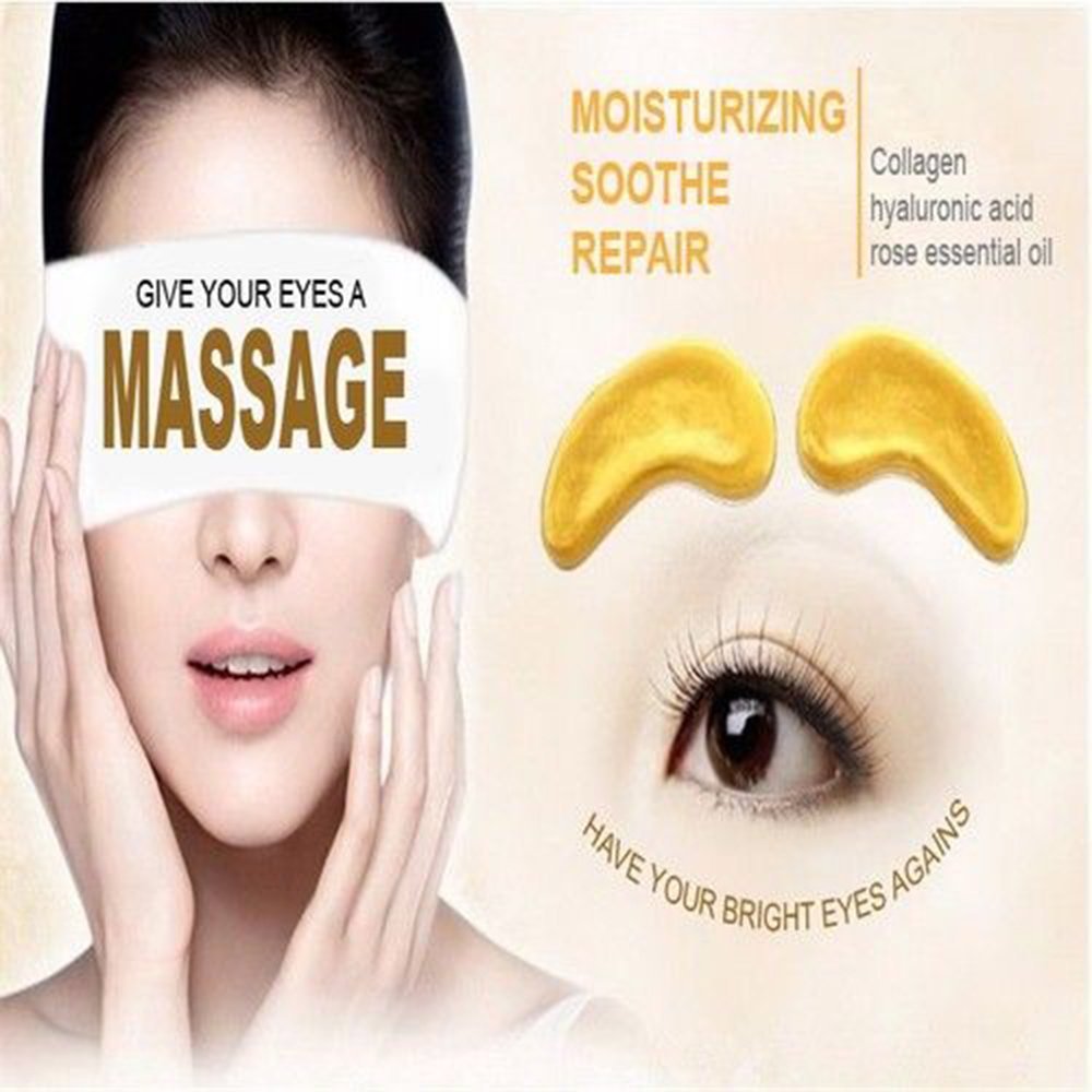 24K Gold Eye Mask, 20 Pairs Under Eye Patches Skin Treatment Mask, Crystal Collagen Under Eye Mask for Reducing Dark Circles, Moisturizing, Puffiness and Eye Bags, Anti-Wrinkle, Hydrating - Meltsonfire