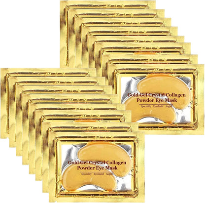 24k Gold Under Eye Collagen Patches, Reduce Puffy Eyes & Dark Circles, Illuminate Tired Eye Masks - Firms, Brightens, Energises (Packets - 10 Pair) - Meltsonfire