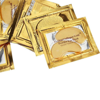 24k Gold Under Eye Collagen Patches, Reduce Puffy Eyes & Dark Circles, Illuminate Tired Eye Masks - Firms, Brightens, Energises (Packets - 10 Pair) - Meltsonfire