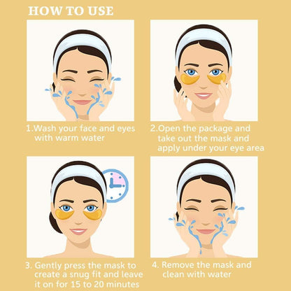 30 Pairs Under Eye Collagen Patches, Gold Moisturizing Under Eye Mask, Under Eye Gel Pads for dark circles and puffiness - Meltsonfire