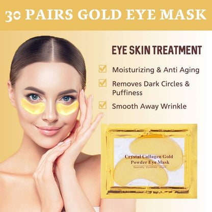 30 Pairs Under Eye Collagen Patches, Gold Moisturizing Under Eye Mask, Under Eye Gel Pads for dark circles and puffiness - Meltsonfire