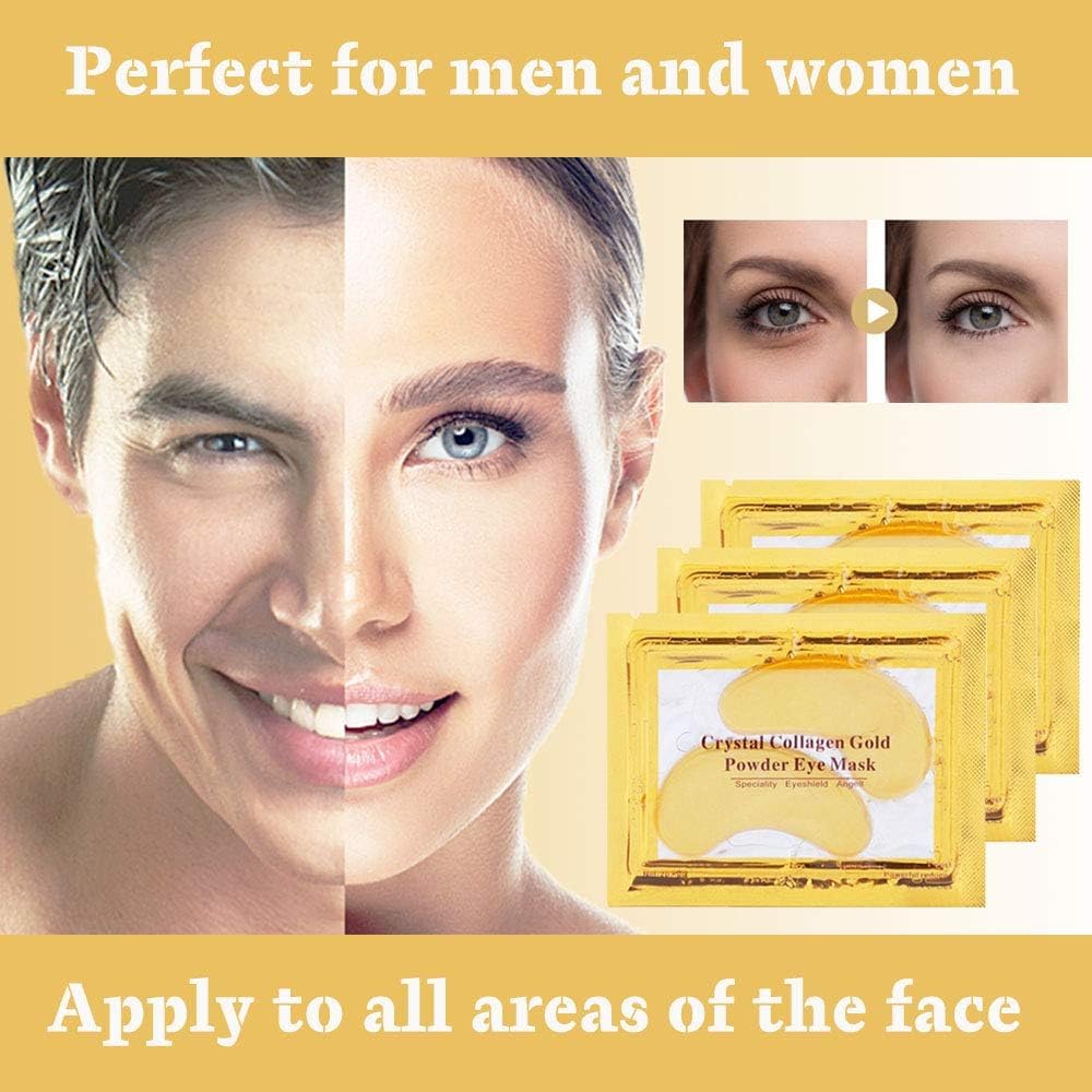 30 Pairs Under Eye Collagen Patches, Gold Moisturizing Under Eye Mask, Under Eye Gel Pads for dark circles and puffiness - Meltsonfire