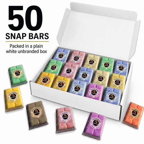 50 Scent Wax Melt Snap Bars Collection – 28g Handmade Soy Wax Bars – Perfume, Fruity, Fresh & Sweet Fragrances - Meltsonfire