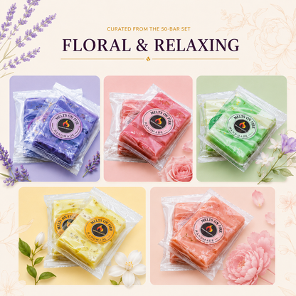50 Scent Wax Melt Snap Bars Collection – 28g Handmade Soy Wax Bars – Perfume, Fruity, Fresh & Sweet Fragrances - Meltsonfire