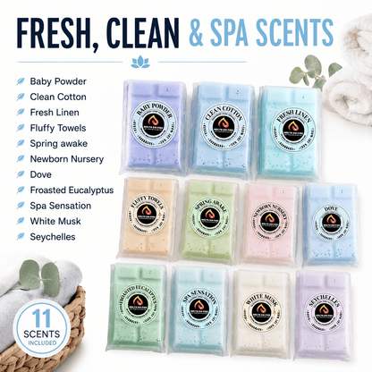 50 Scent Wax Melt Snap Bars Collection – 28g Handmade Soy Wax Bars – Perfume, Fruity, Fresh & Sweet Fragrances - Meltsonfire