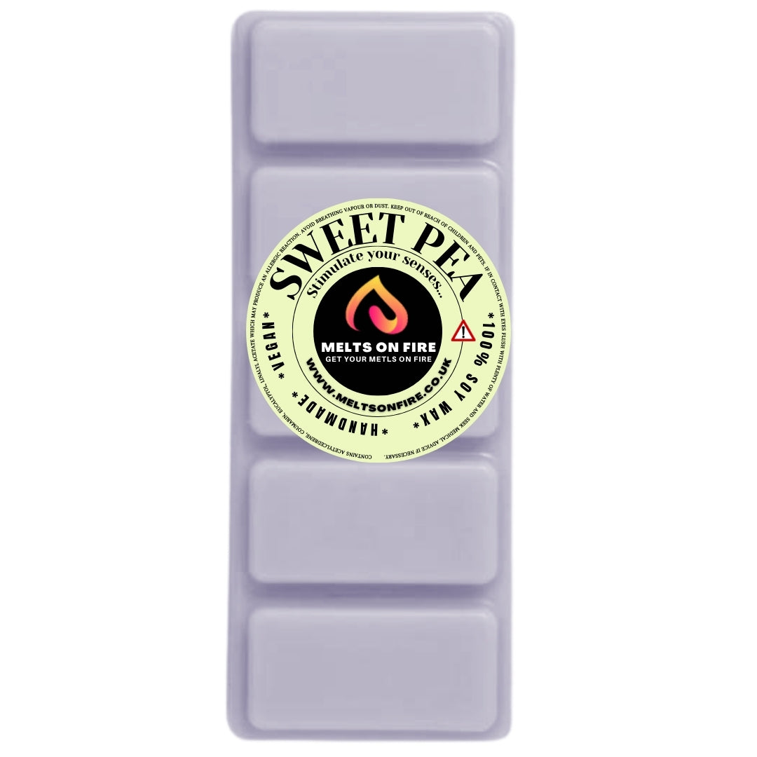 SWEET PEA Scented Wax Melts – Large 50g Bars with a Perfume-Inspired, Clean, Fresh, and Fruity Aroma.