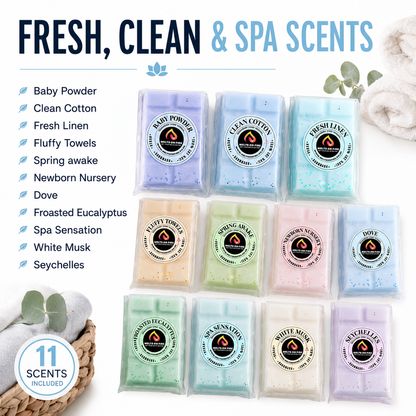 50 Scent Wax Melt Snap Bars Collection – 28g Handmade Soy Wax Bars – Perfume, Fruity, Fresh & Sweet Fragrances