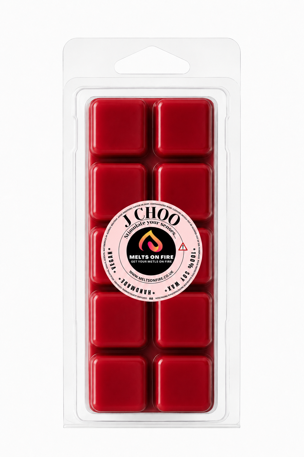 J Choo 10 Block Clamshell Wax Melts, Soy Wax Handmade UK