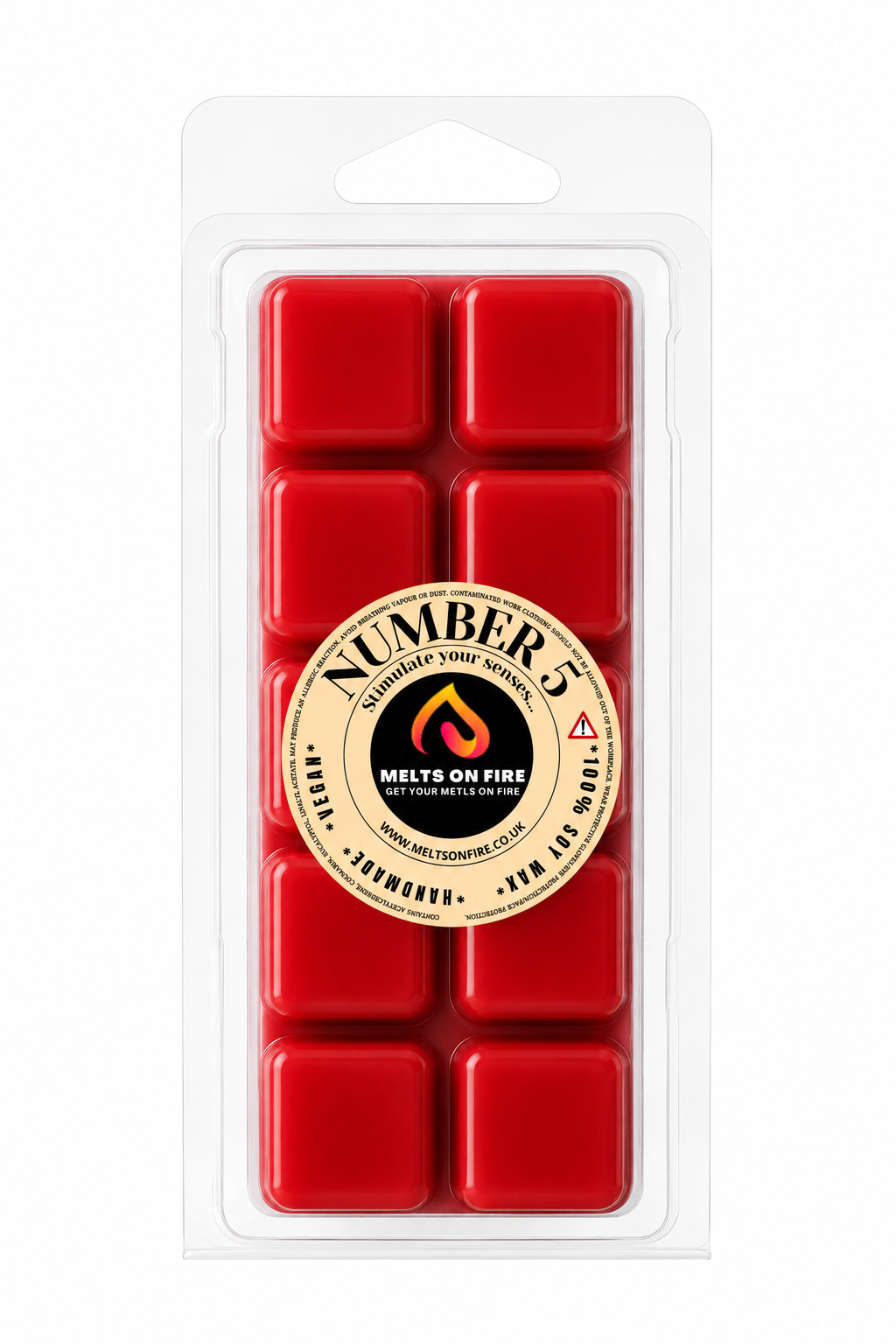 Number 5  10 Block Clamshell Wax Melts, Soy Wax Handmade UK
