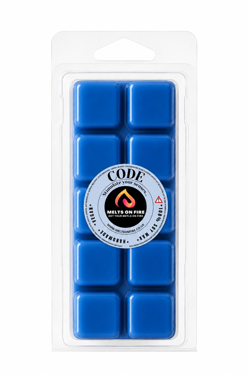 Code 10 Block Clamshell Wax Melts, Soy Wax Handmade UK