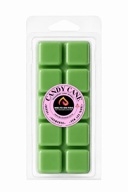Candy Cane 10 Block Clamshell Wax Melts, Soy Wax Handmade UK