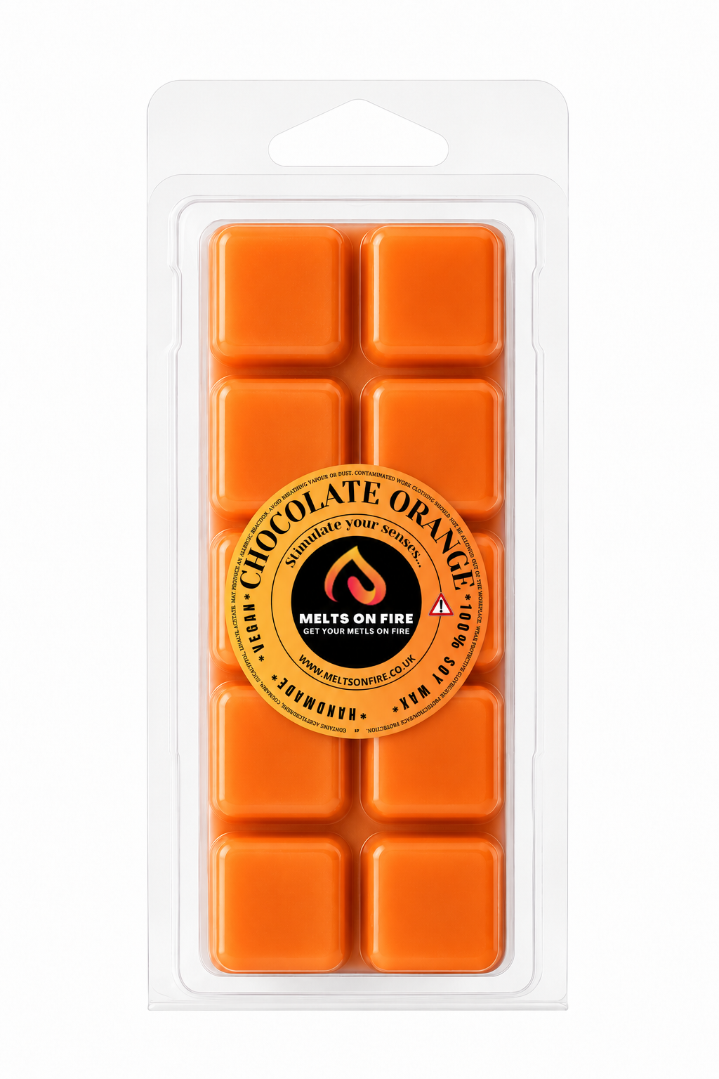 Chocalate orange  10 Block Clamshell Wax Melts, Soy Wax Handmade UK