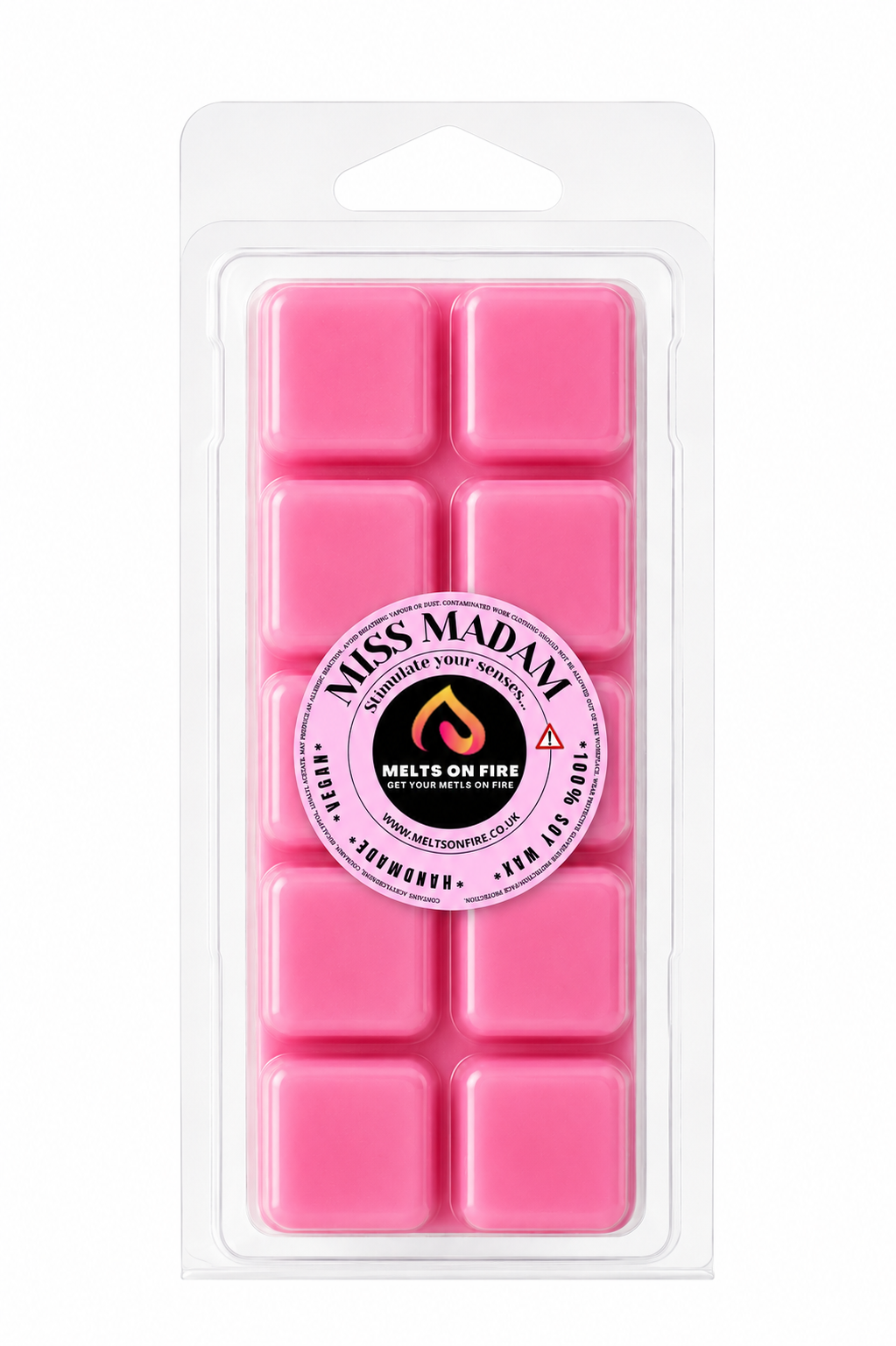 Miss Madam 10 Block Clamshell Wax Melts, Soy Wax Handmade UK