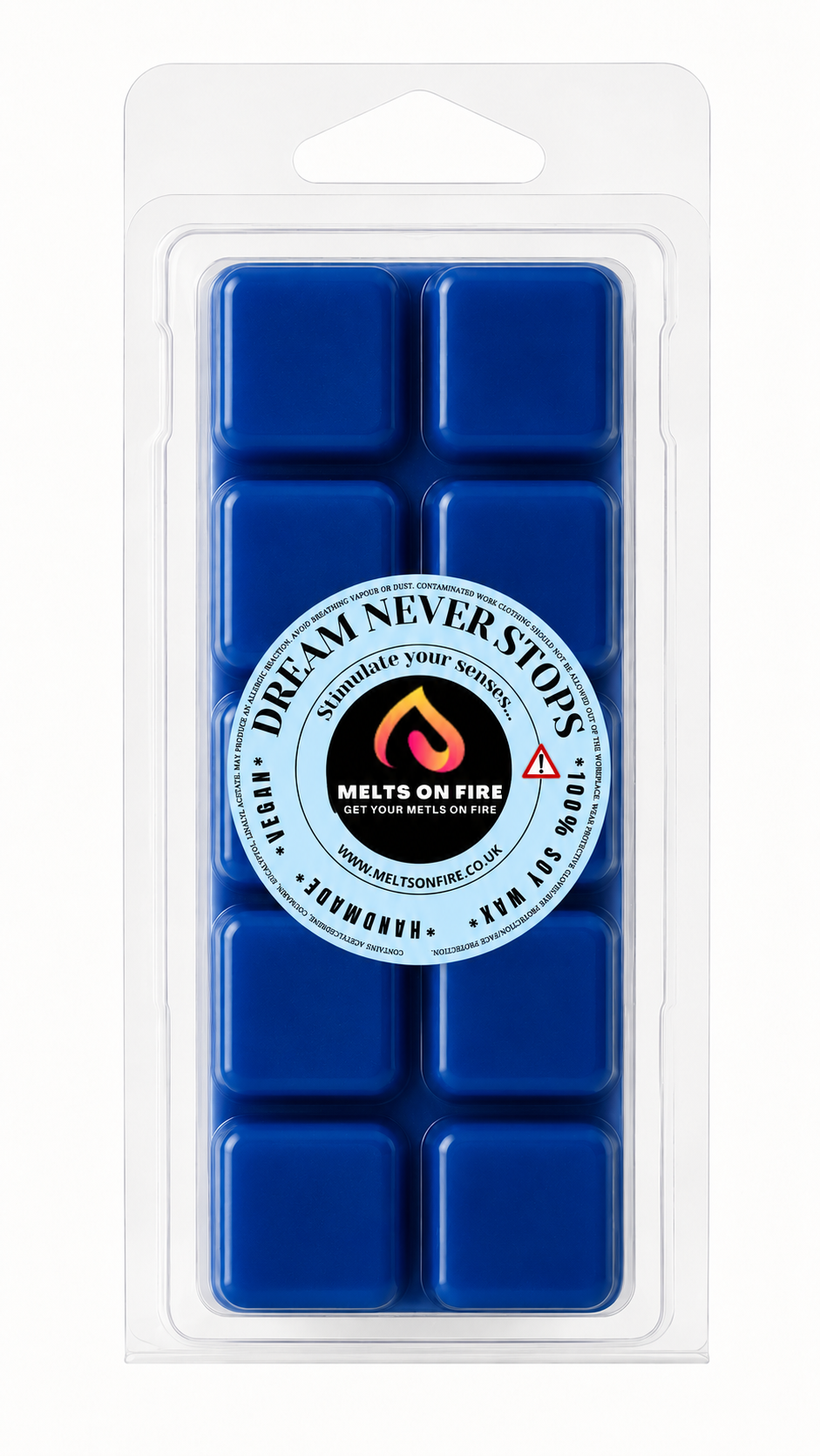 Dreams never stop 10 Block Clamshell Wax Melts, Soy Wax Handmade UK