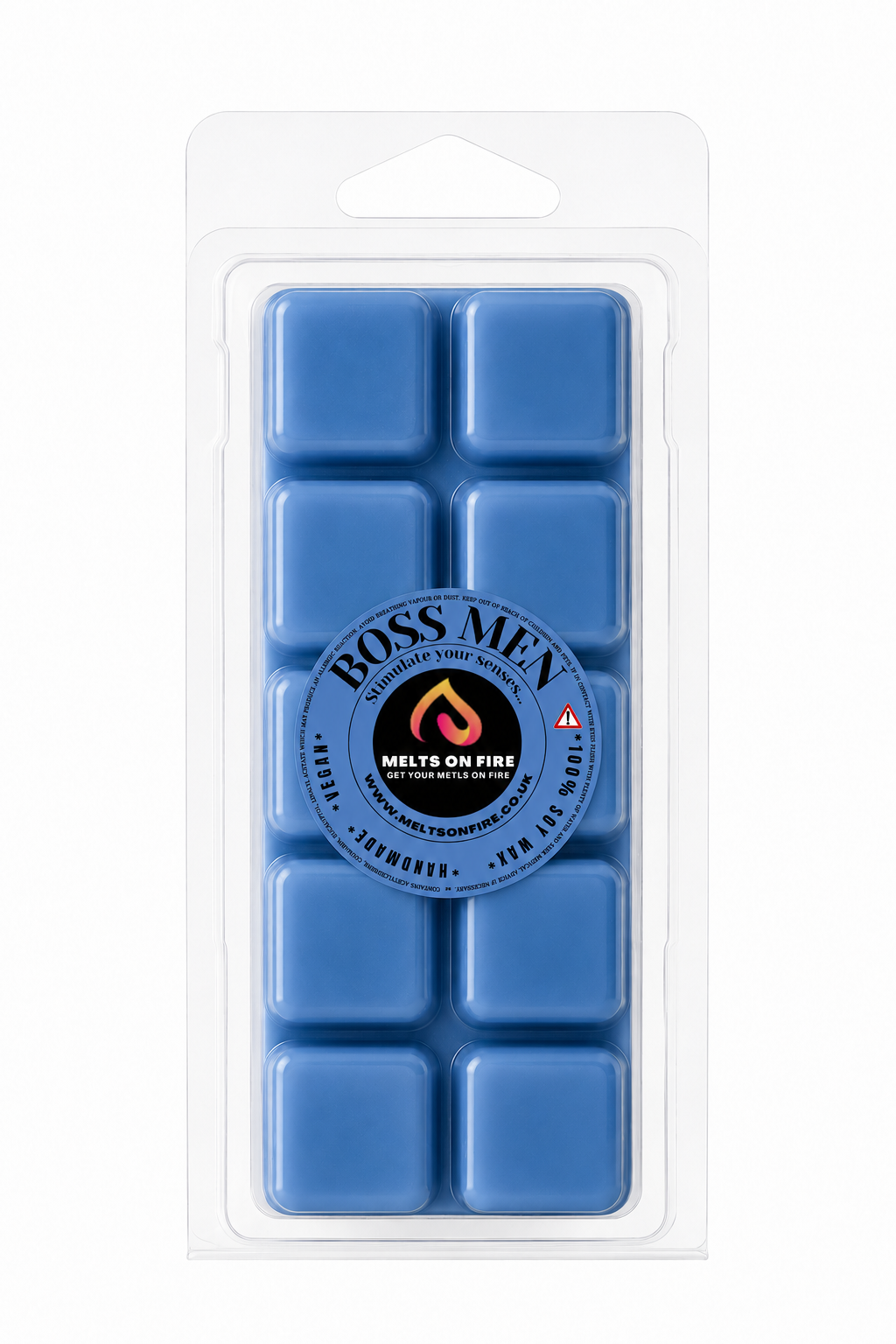 Boss Man 10 Block Clamshell Wax Melts, Soy Wax Handmade UK