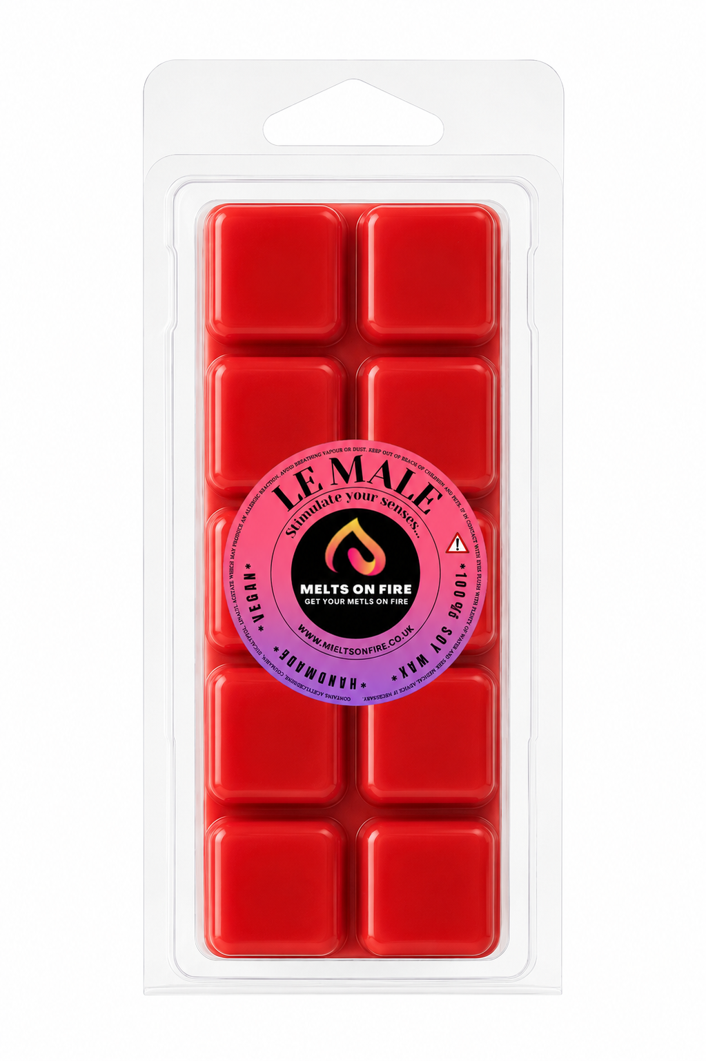 The Male 10 Block Clamshell Wax Melts, Soy Wax Handmade UK
