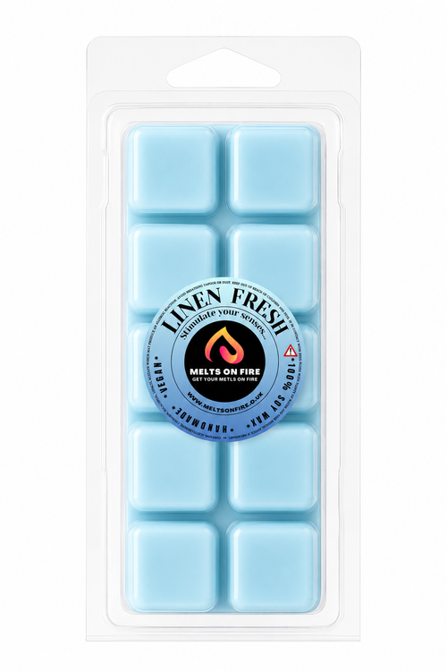 LInen Fresh 10 Block Clamshell Wax Melts, Soy Wax Handmade UK