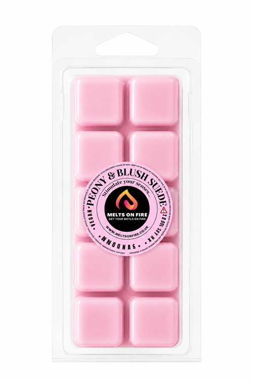 Peony & Blush 10 Block Clamshell Wax Melts, Soy Wax Handmade UK