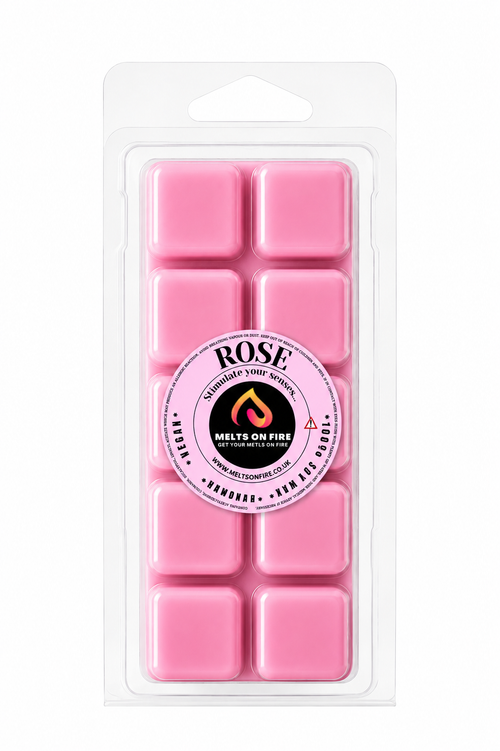 Rose 10 Block Clamshell Wax Melts, Soy Wax Handmade UK