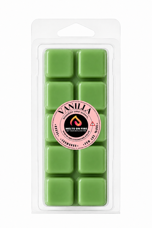 Vanilla 10 Block Clamshell Wax Melts, Soy Wax Handmade UK