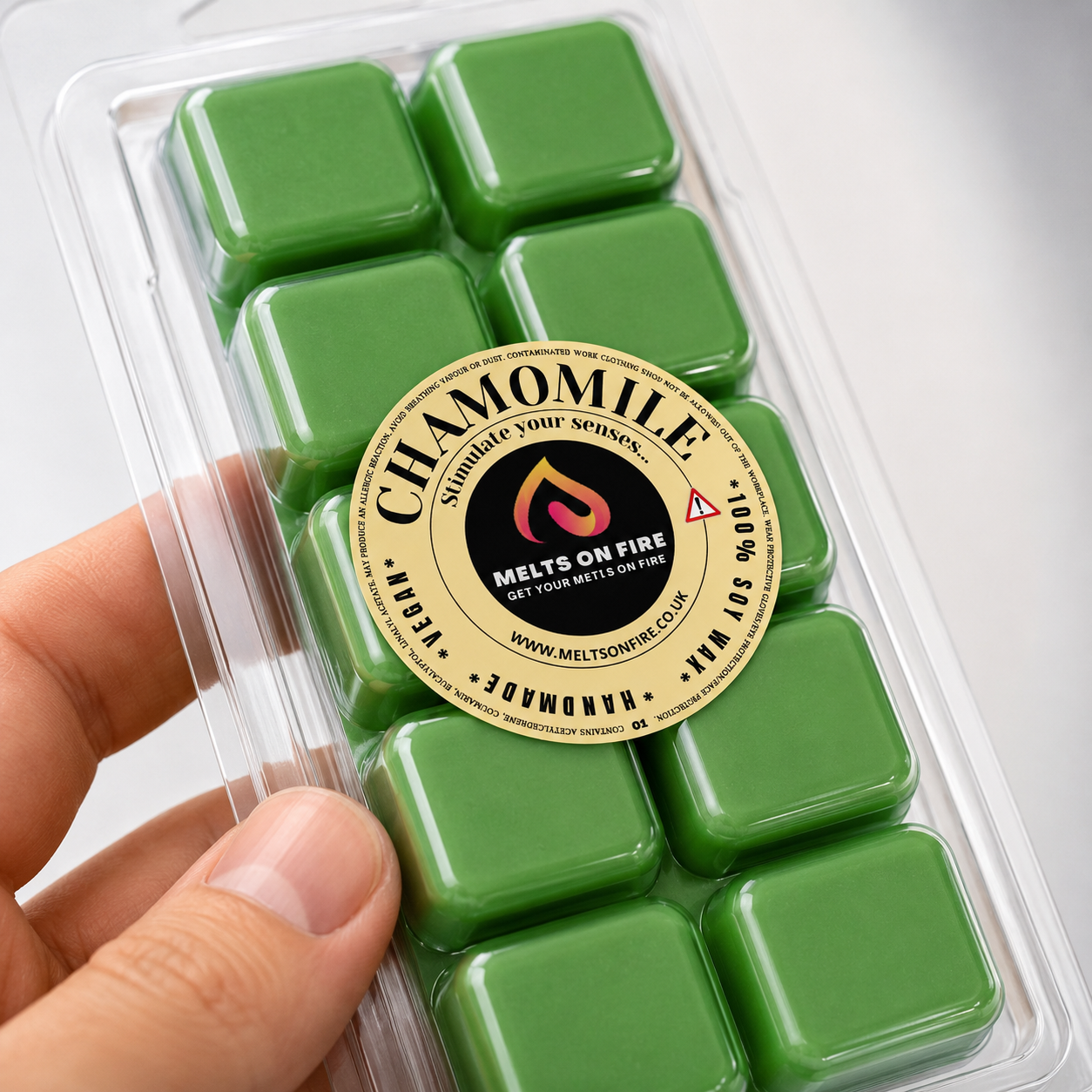Chamomile 10 Block Clamshell Wax Melts, Soy Wax Handmade UK