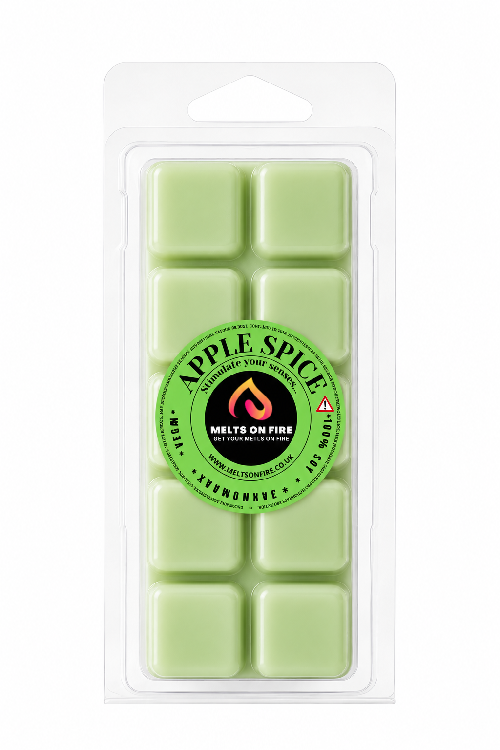 Apple Spice 10 Block Clamshell Wax Melts, Soy Wax Handmade UK