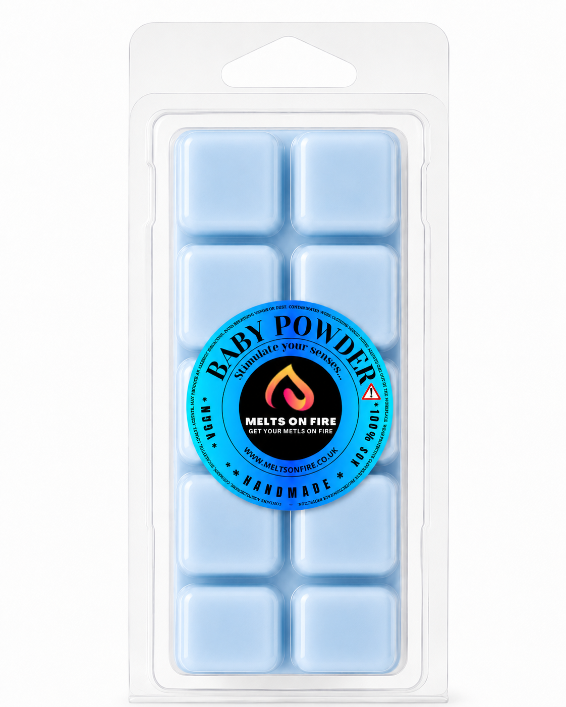 Baby Powder 10 Block Clamshell Wax Melts, Soy Wax Handmade UK