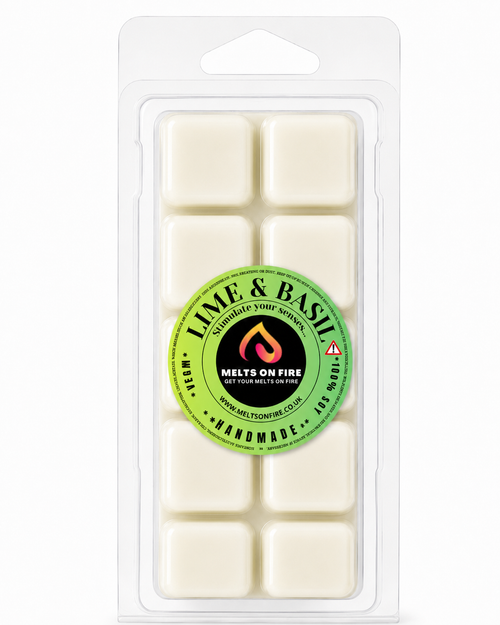Lime Basil & Mandrain 10 Block Clamshell Wax Melts, Soy Wax Handmade UK.