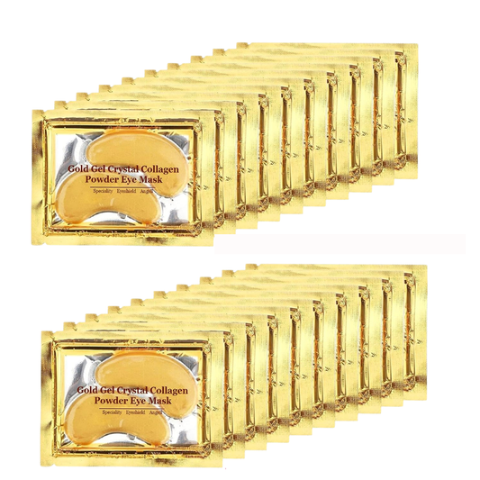 24K Gold Eye Mask, 20 Pairs Under Eye Patches Skin Treatment Mask, Crystal Collagen Under Eye Mask for Reducing Dark Circles, Moisturizing, Puffiness and Eye Bags, Anti-Wrinkle, Hydrating
