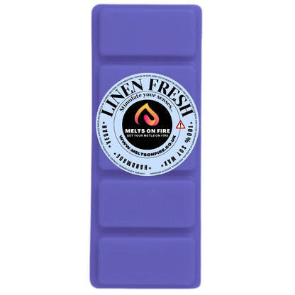 LINEN FRESH Scented Wax Melts – Large 50g Bars with a Perfume - Inspired, Clean, Fresh, and Fruity Aroma. - Meltsonfire