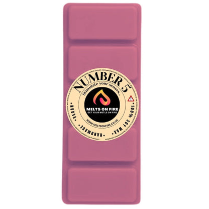 NUMBER 5 Scented Wax Melts – Large 50g Bars with a Perfume - Inspired, Clean, Fresh, and Fruity Aroma. - Meltsonfire