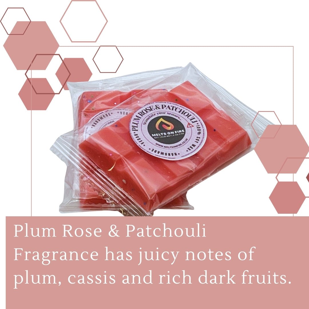 Plum Rose Wax Melts - Snap Bars - Soy Wax Melts - Meltsonfire