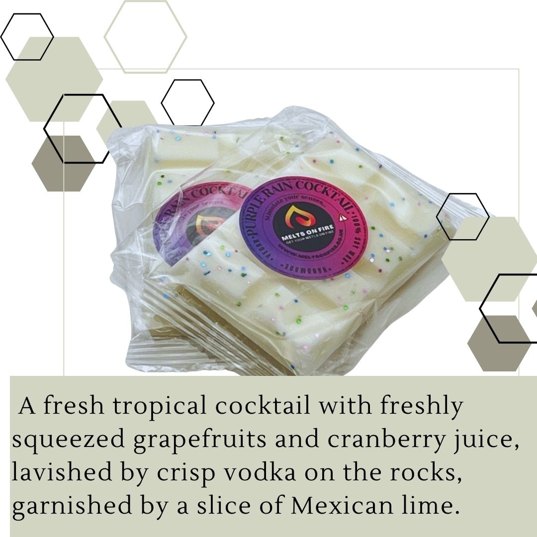 Purple Rain Cocktail Wax Melts - Snap Bars - Soy Wax Melts - Meltsonfire