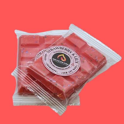 Strawberries & Lily Wax Melts - Snap Bars - Soy Wax Melts - Meltsonfire