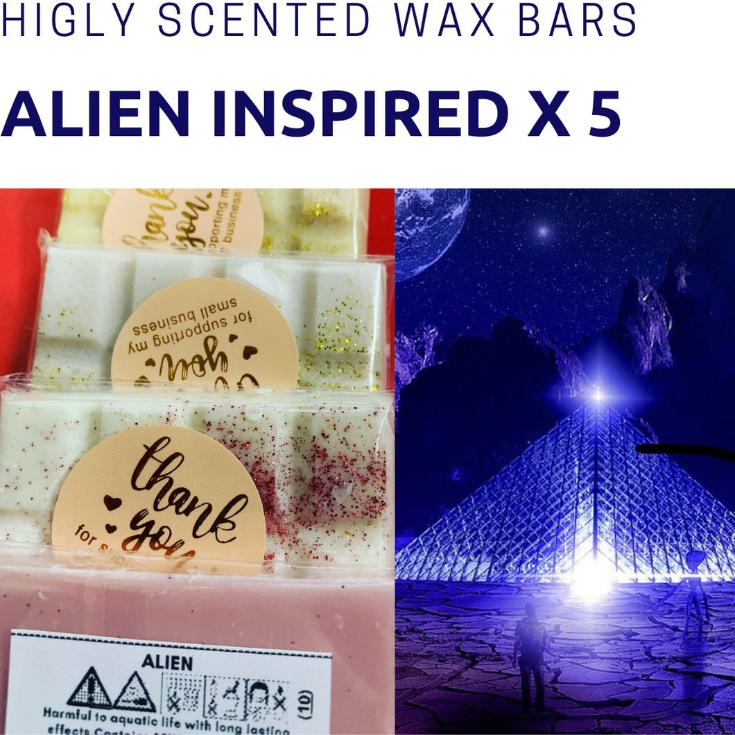 Alien Wax Melts - Highly Scented/perfumed Designer Handmade Dupe x 5 - Meltsonfire