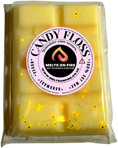 Candy Floss Wax Melts - Snap Bars - Soy Wax Melts 25g - Highly Scented for Oil Burner - Vegan & Cruelty Free - Soy Wax - Home Fragrance - Meltsonfire