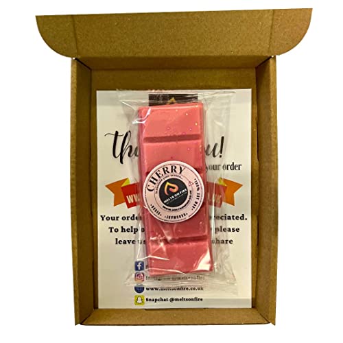 Cherry Scented Wax Melt Snap bars Designer Inspired Handmade Soy Snap Bar - Highly Concentrate Vegan Wax Melts Made in UK - Meltsonfire