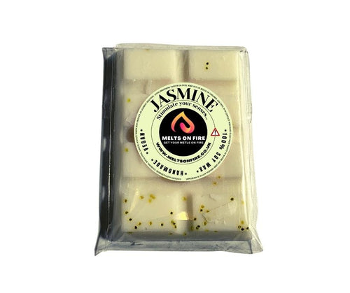 Jasmine Wax Melts - Snap Bars - Soy Wax Melts 25g - Highly Scented for Oil Burner - Vegan & Cruelty Free - Soy Wax - Home Fragrance - Meltsonfire