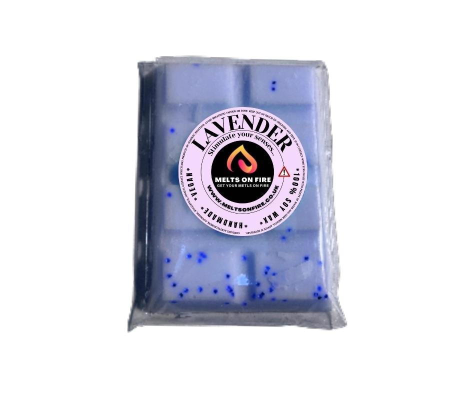 Lavender Wax Melts - Snap Bars - Soy Wax Melts 25g - Highly Scented for Oil Burner - Vegan & Cruelty Free - Soy Wax - Home Fragrance - Meltsonfire