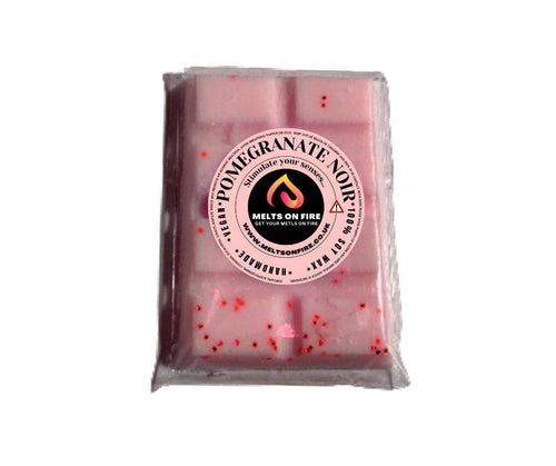 POMEGRA Noir Wax Melts - Snap Bars - Soy Wax Melts 25g - Highly Scented for Oil Burner - Vegan & Cruelty Free - Soy Wax - Home Fragrance - Meltsonfire