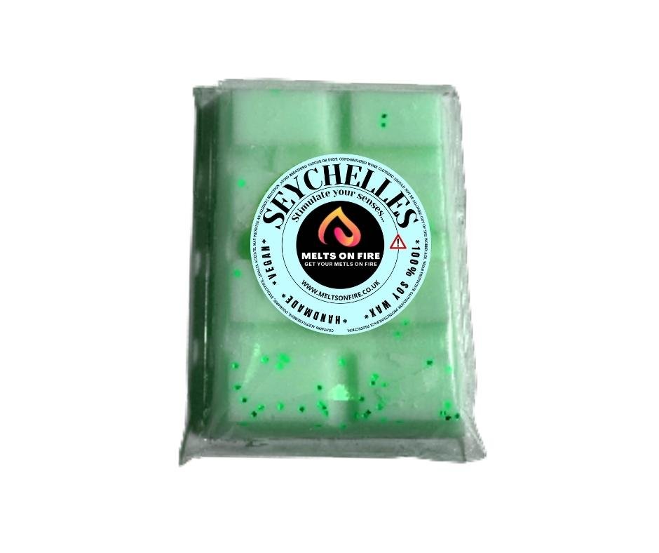 Seychelles Wax Melts - Snap Bars - Soy Wax Melts 25g - Highly Scented for Oil Burner - Vegan & Cruelty Free - Soy Wax - Home Fragrance - Meltsonfire