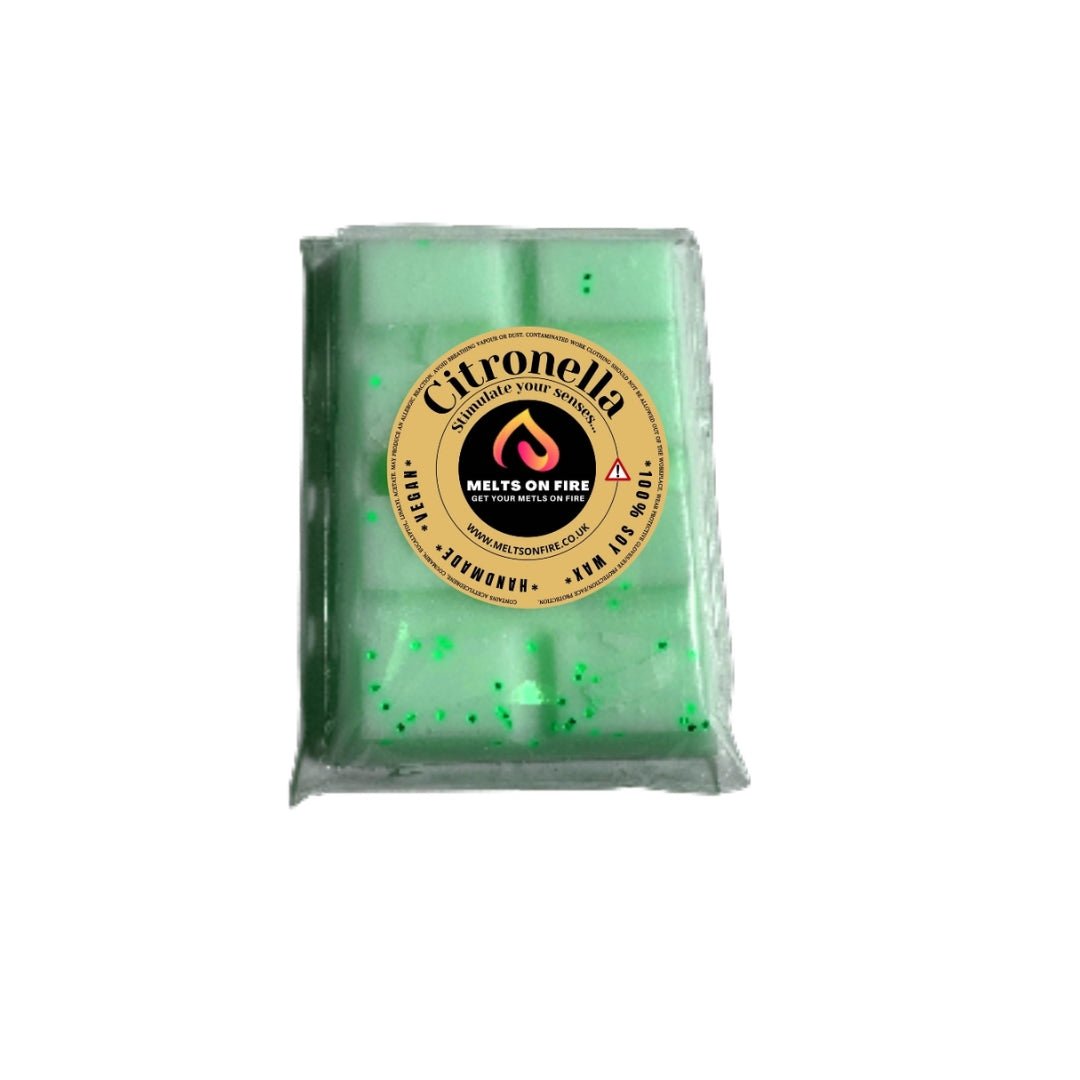 Wax Melts – 4 X Snap Bars - (Citronella,bergamot,dark honey and tabacco,Cocoa Butter) – Scented Soy Wax Melts Vegan - Meltsonfire