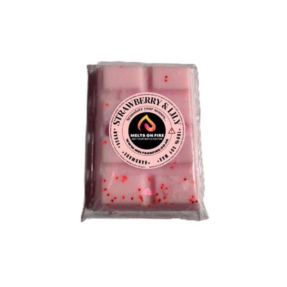 Wax Melts – 4 X Snap Bars - (Lemon Sherbet,Rhubarb & Custard,Strawberries & Lilly,Unicorn sparkle) – Scented Soy Wax Melts Vegan - Meltsonfire